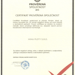 certifikat-proverena-spolecnost-2015-mima-betonove-ploty | Certifikáty